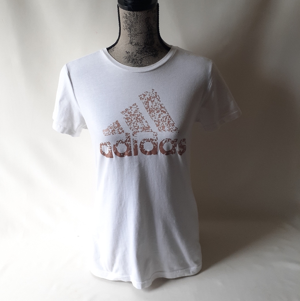 Adidas women's white short sleeve activewear top